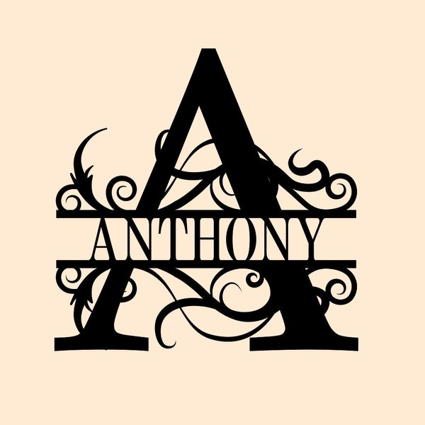 Personalised Name Metal Monogram Letter Name Sign Wall Art