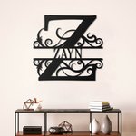 Nom Personnalisé Métal Monogramme Lettre Nom Sign Wall Art