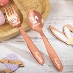 Henkilökohtainen pääsiäinen Rabbit Baby Kid ruokailuvälinesarja Food Grade nimellä Kaste pääsiäinen lahja Baby Kid uusi äiti