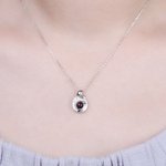 Collier Breloque Personnalisable avec Projection de Photo Mère-Enfant Bijou en Argent Cadeau pour Femme Mère