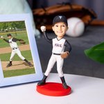 Figurine en Terre Cuite Personnalisée avec Photo Cadeau Anniversaire Noël pour Amoureux des Sports de Balle