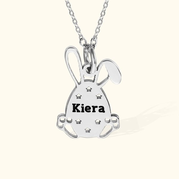 Collana personalizzata con il nome dell'uovo del coniglietto di Pasqua