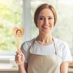 Gepersonaliseerde foto hartvormige houten lepel