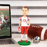 Figurine en Terre Cuite Personnalisée avec Photo Cadeau Anniversaire Noël pour Amoureux des Sports de Balle