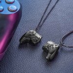 Gepersonaliseerde Gamepad Magnetische Hanger Halsketting met Gegraveerde Initialen Valentijnsdag Cadeau voor Game Koppel