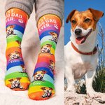 Chaussettes unisexes personnalisées multicolores avec photo de tête de chien