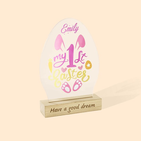 Personalizza il primo nome di Pasqua Luce notturna per bambini