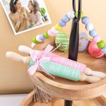Mini Rouleaux à Pâtisserie Style Rae Dunn Décoration Personnalisée avec Texte Cadeau de Pâques pour Famille Pâtissier