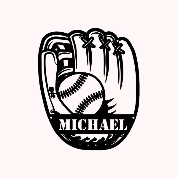 Custom Baseball Glove Ball Metal Wall Art
