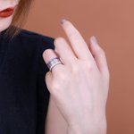 Stacking Birthstone Name Ring in Stainless Steel