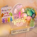 Veilleuse Design Oeuf de Pâques Décor Personnalisé avec Nom Cadeau pour Enfants