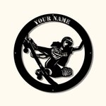 Personlig Women Skateboarding Metall Väggkonst Flicka På Skateboard Skylt