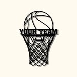 Anpassat namn Basket Hoop Väggdekor Metall Väggkonst