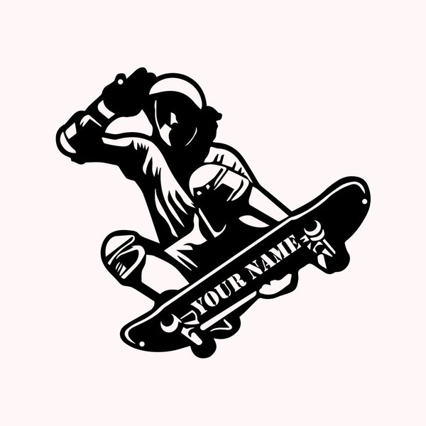 Custom Skateboard Metal Wall Art Name Sign Decoration For Home