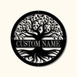 Signo de familia personalizado Decoración de pared en metal Árbol de la vida
