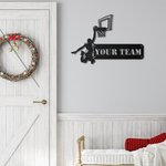 Aangepaste man basketbalspeler metalen wanddecoratie naam teken decoratie