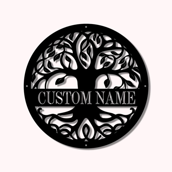 Custom Family Tree Wall Decor Round Tree Sign Living Room Decor