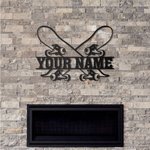 Egendefinert skateboard navneskilt Skateboarding romdekorasjon Metall Wal Art
