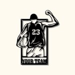 Personalised Basketball Player Wall Art Gift for Boy and Man