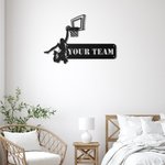 Aangepaste man basketbalspeler metalen wanddecoratie naam teken decoratie