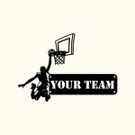 Aangepaste man basketbalspeler metalen wanddecoratie naam teken decoratie