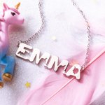 Collier Personnalisé avec Prénom en Licorne Cadeau Anniversaire Fête des Mères pour Elle