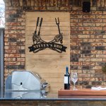 Segno artistico da parete in metallo BBQ personalizzato
