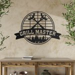 Segno artistico da parete in metallo BBQ personalizzato