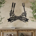 Segno artistico da parete in metallo BBQ personalizzato