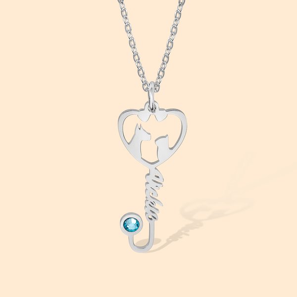 Personalized Stethoscope Name Necklace for Veterinarians