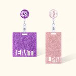 Gepersonaliseerde Intrekbare Glitter ID Badgehaspel en Badge Buddy