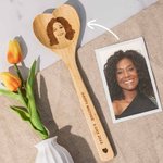 Gepersonaliseerde foto hartvormige houten lepel