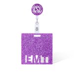 Gepersonaliseerde Intrekbare Glitter ID Badgehaspel en Badge Buddy