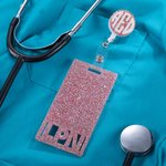Gepersonaliseerde Intrekbare Glitter ID Badgehaspel en Badge Buddy