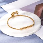 Personalised Engraved Adjustable Length Bar Bracelet