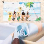 Serviette de plage portable à séchage rapide personnalisée Besties' Back Beach Holiday Style