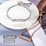 Personalised Engraved Adjustable Length Bar Bracelet