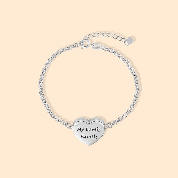 Braccialetto personalizzato con foto del cuore e testo inciso Gioielli minimalisti Regalo di compleanno per animali domestici Donne Ragazze