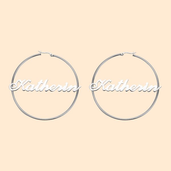 Personalised Name Hoop Earrings