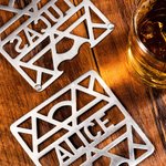 Personalised Name Stainless Steel Coaster Bottle Opener