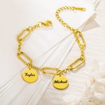 Bracelet rond personnalisé avec noms de famille