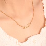 Chaîne Personnalisé Prénom Collier avec Breloque en Forme de Coeur Cadeau d'Anniversaire pour Elle