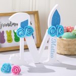Décoration à l'Oreille du Lapin Personnalisée avec Initiale du Nom Cadeau de Pâques pour Enfant