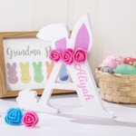 Décoration à l'Oreille du Lapin Personnalisée avec Initiale du Nom Cadeau de Pâques pour Enfant