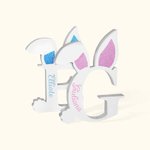 Décoration à l'Oreille du Lapin Personnalisée avec Initiale du Nom Cadeau de Pâques pour Enfant