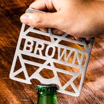 Personalised Name Stainless Steel Coaster Bottle Opener