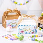 Boîte de Bonbons en Carton Sac de Cadeau Personnalisé avec Nom Cadeau de Pâques de Noël pour Enfants  (Lot de 3)