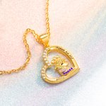 Personalized Heart Fantasy Unicorn Necklace for Women Girls
