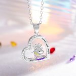 Personalized Heart Fantasy Unicorn Necklace for Women Girls