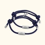 Personalized Name & Symbols Magnetic Matching Bracelet Set of 2 Adjustable Braided Bracelet Valentine's Day Anniversary Gift for Couple Best Friend